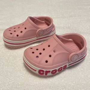 Crocs Toddler Bayaband clog, pink, size 5 baby/toddler